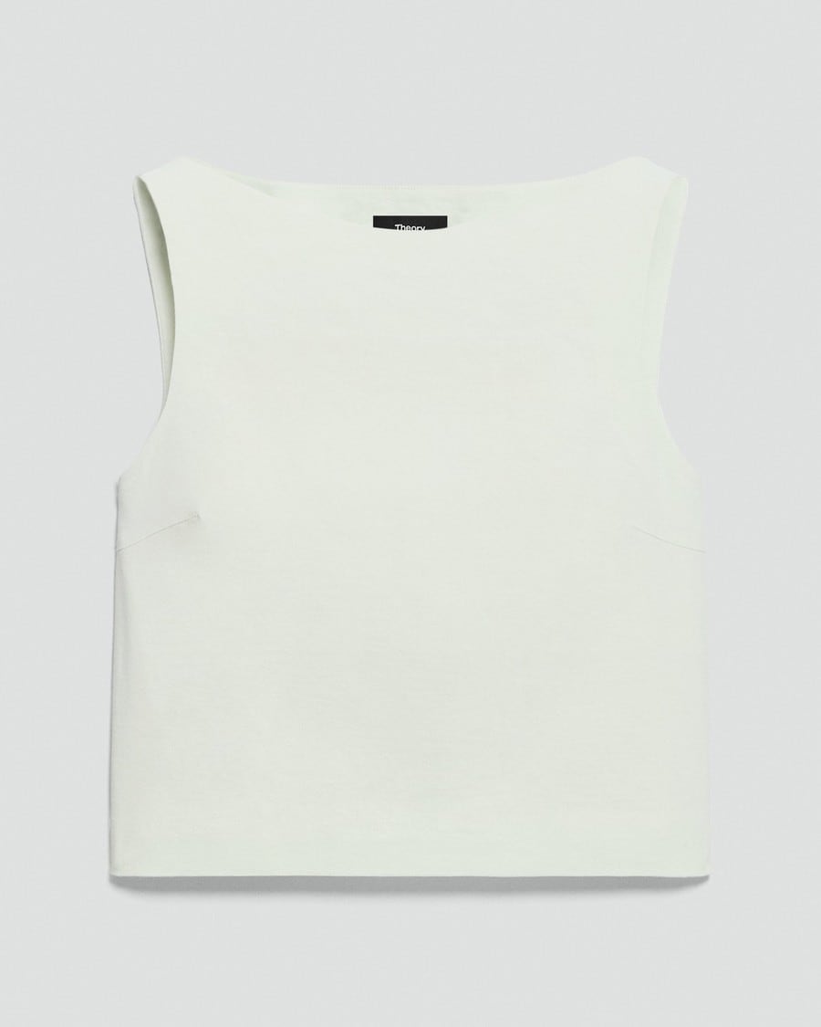 Sleeveless Boatneck Top in Good Linen
