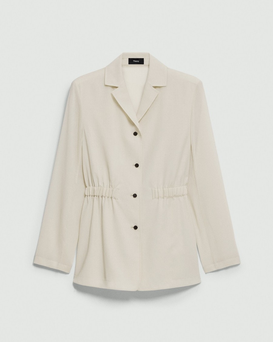 Cinch Waist Jacket in Airy Shirting