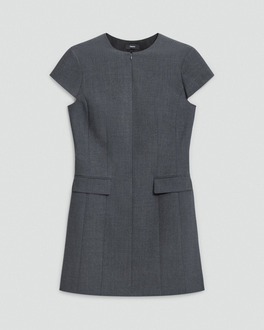 Zip Mini Dress in Good Wool