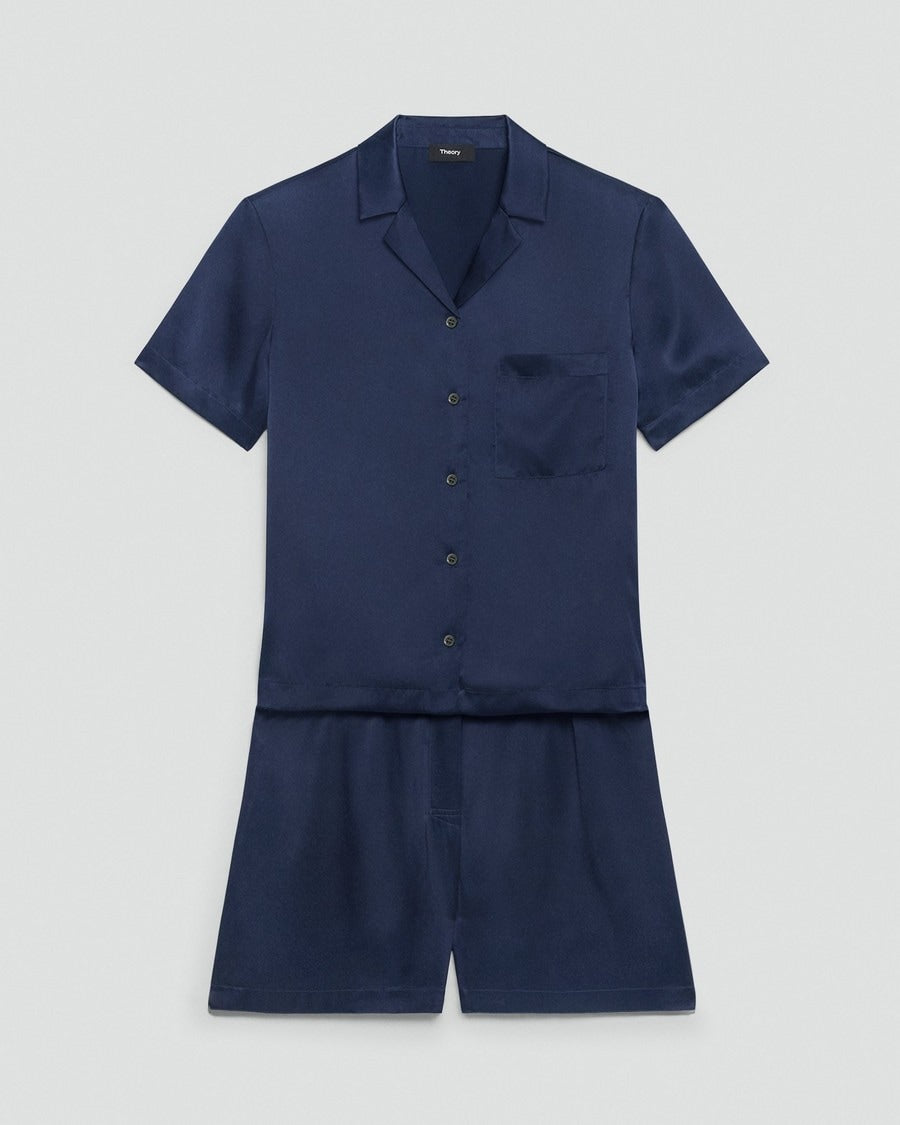 Short Pajama Set in Lounge Silk
