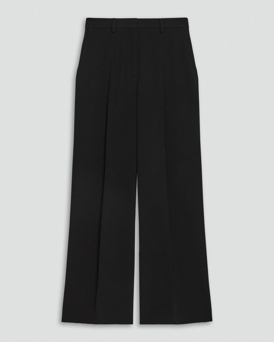 Pleated Wide-Leg Pant, 30'' in Admiral Crepe