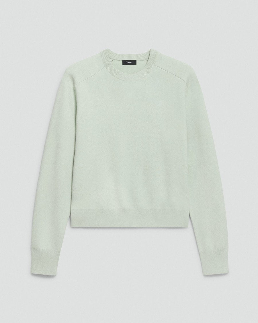 Cropped Crewneck Sweater in Light Bilen