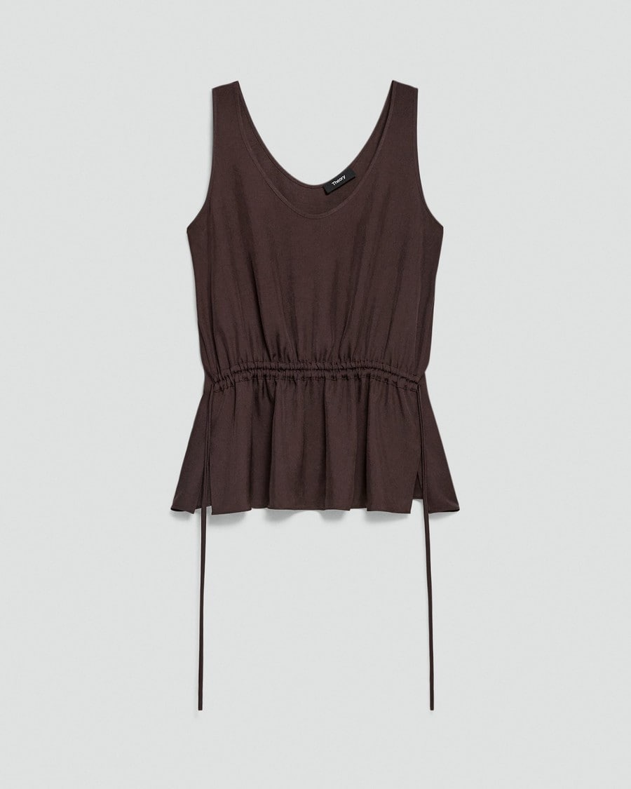 Tie-Waist Tank Top in Washed Twill