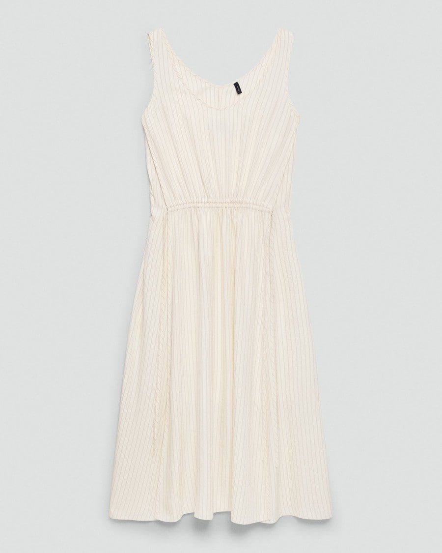 Tie-Waist Tank Dress in Washed Stripe