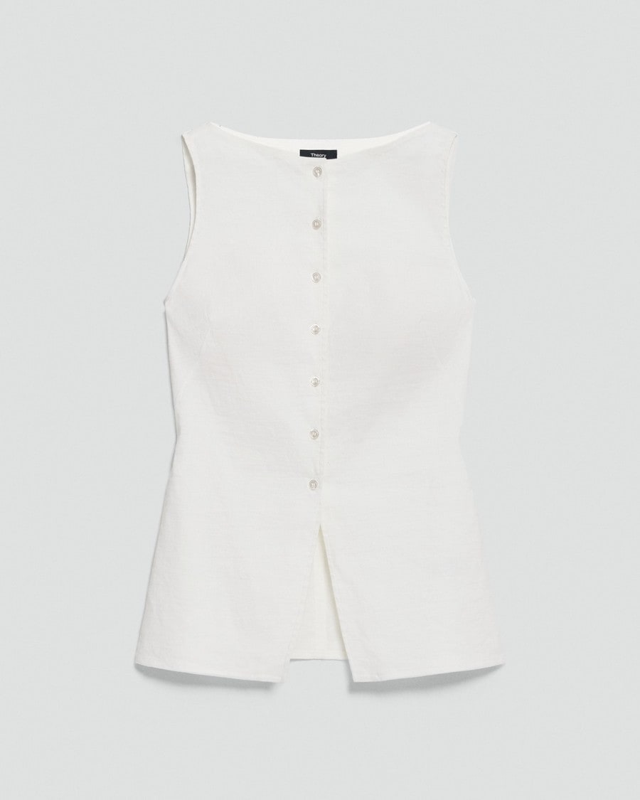 Boatneck Cutaway Top in Good Linen