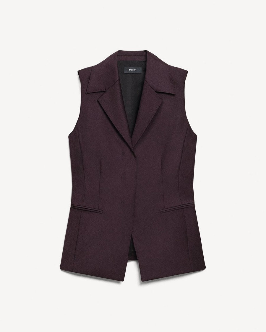 Slim Three-Button Vest in Sleek Flannel