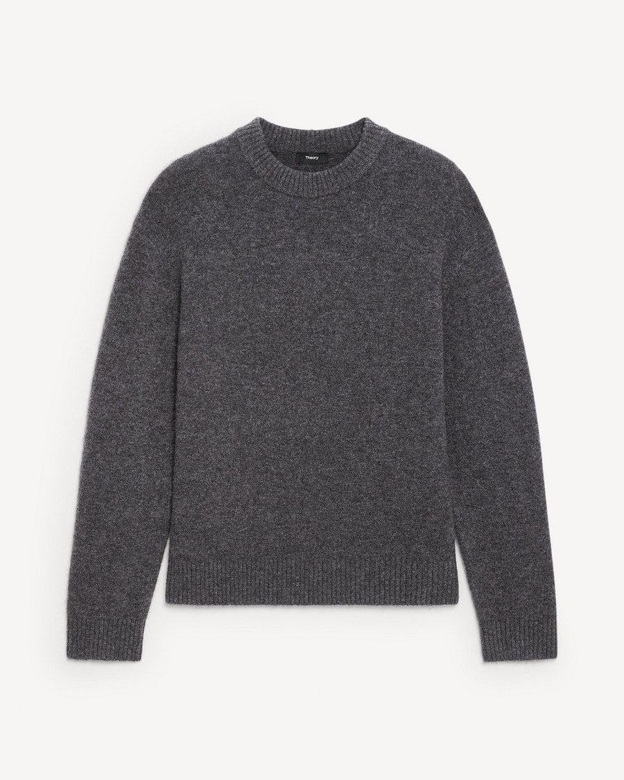 Crewneck Sweater in Brushed Wool-Yak
