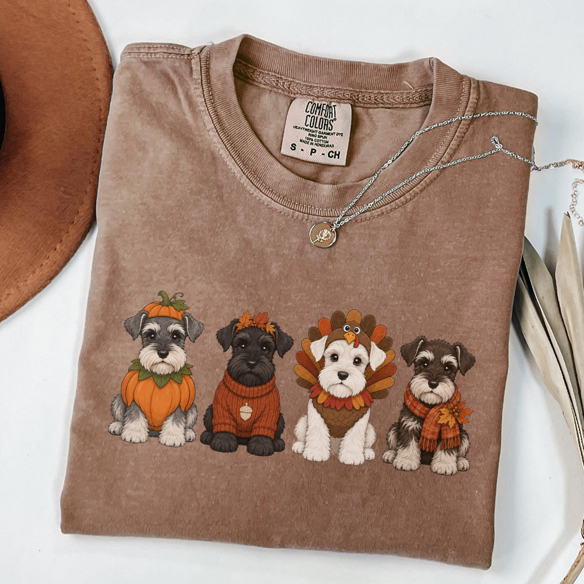 Espresso Autumn Schnauzer Dogs T-Shirt