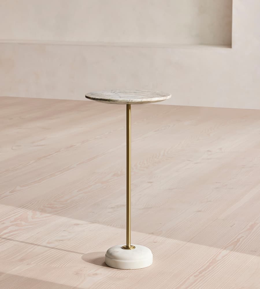 Fleet Side Table, Small/Tall Marble - Grey