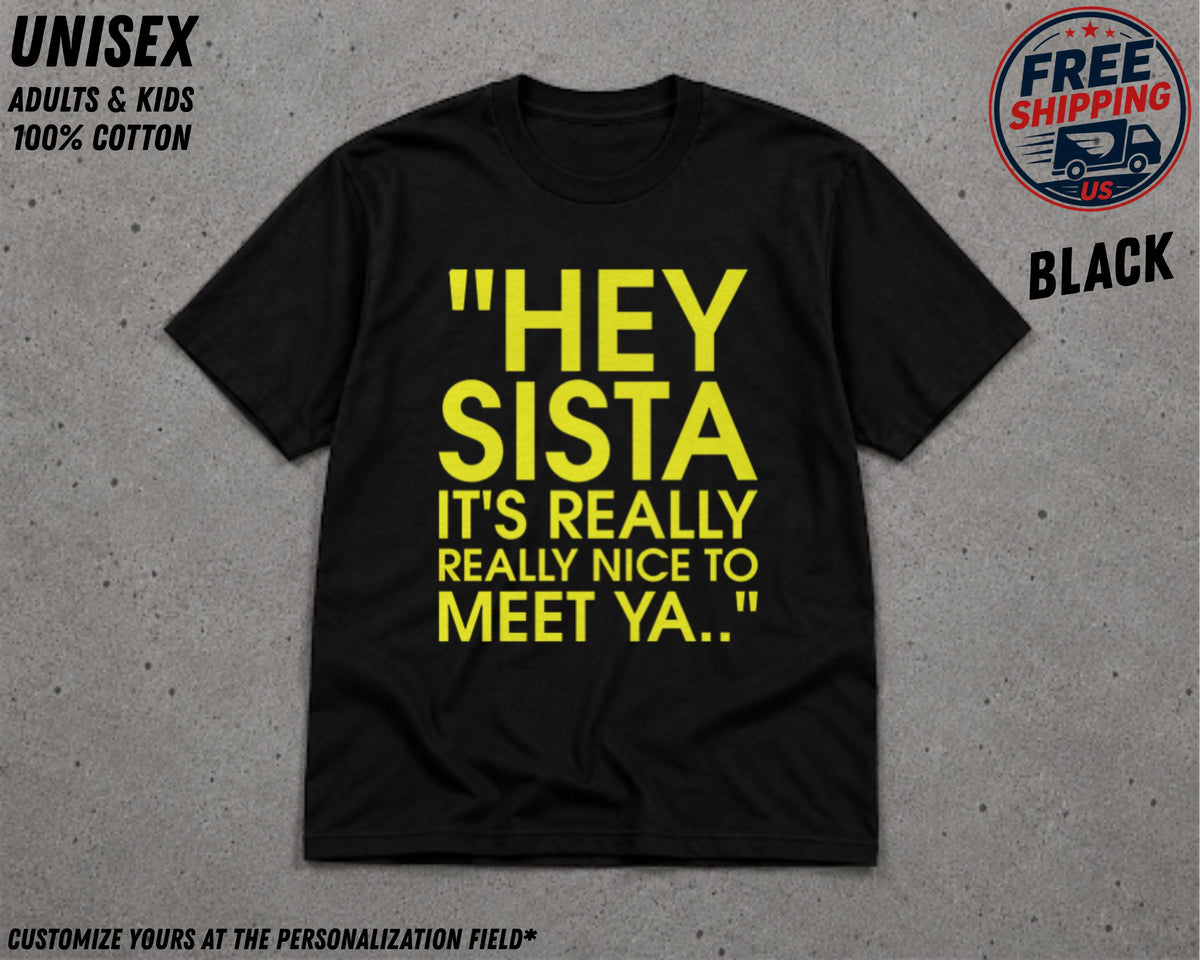 Hey Sista Graphic Tee, Retro Typography, Comfort Colors Cotton Shirt