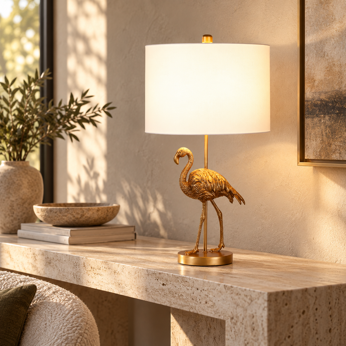 Matte Gold Flamingo Table Lamp