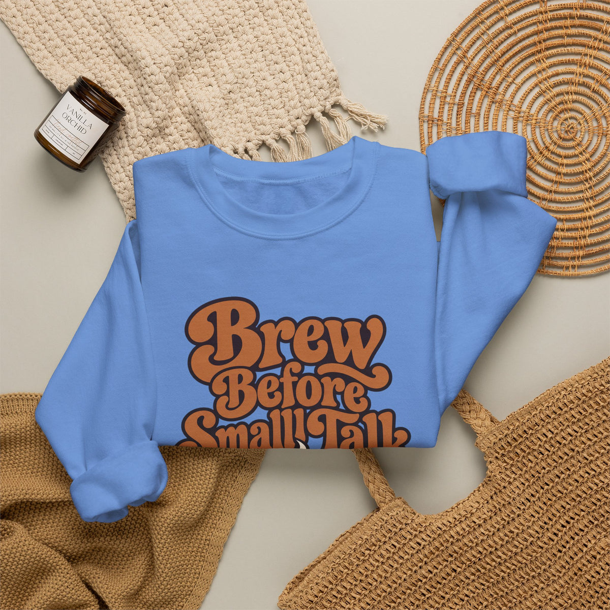 Brew Before Small Talk Retro Sweatshirt