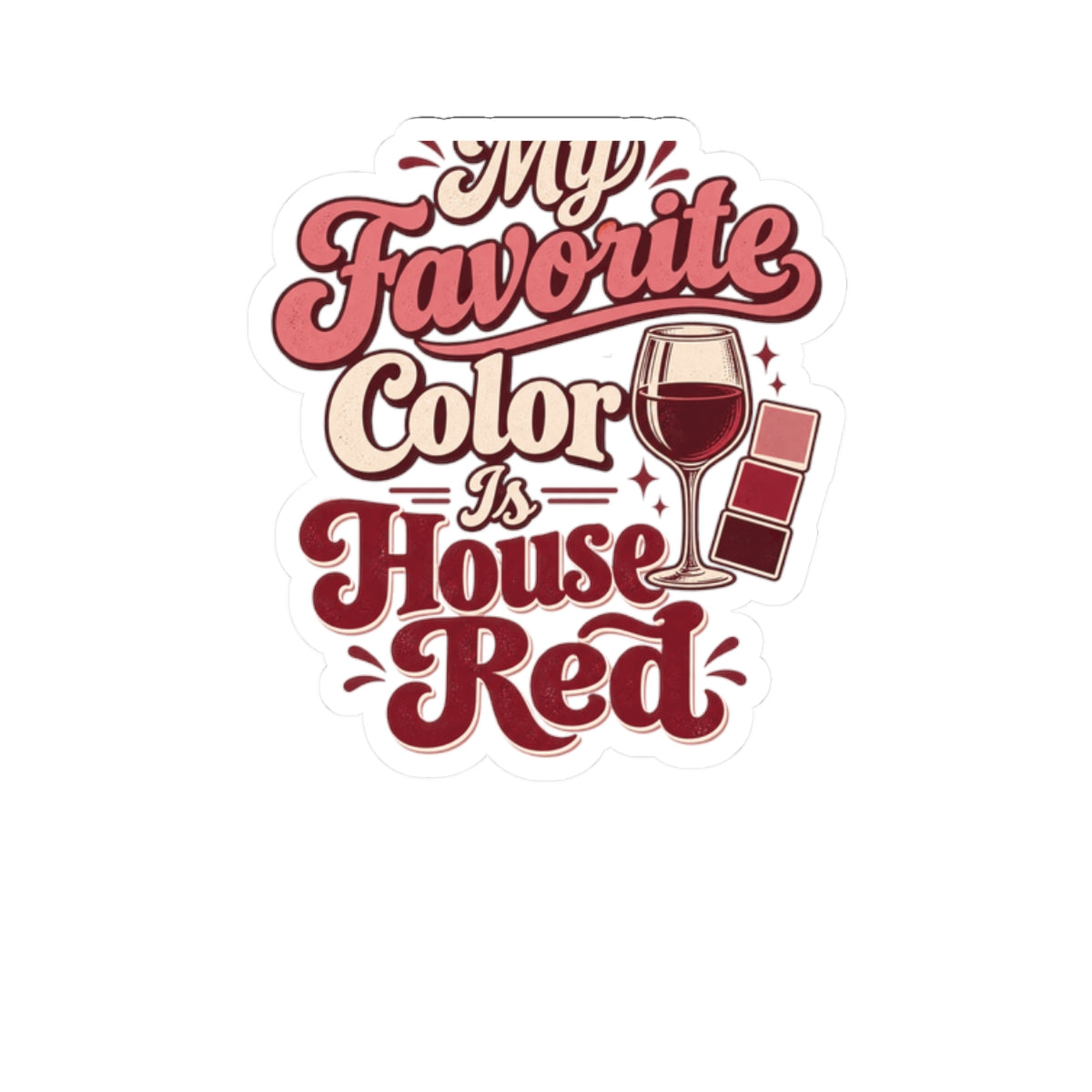 House Red Color Club Sticker