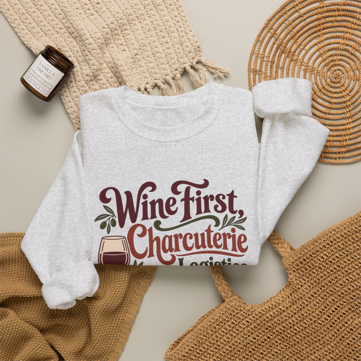 Charcuterie Logistics Wine Sweatshirt