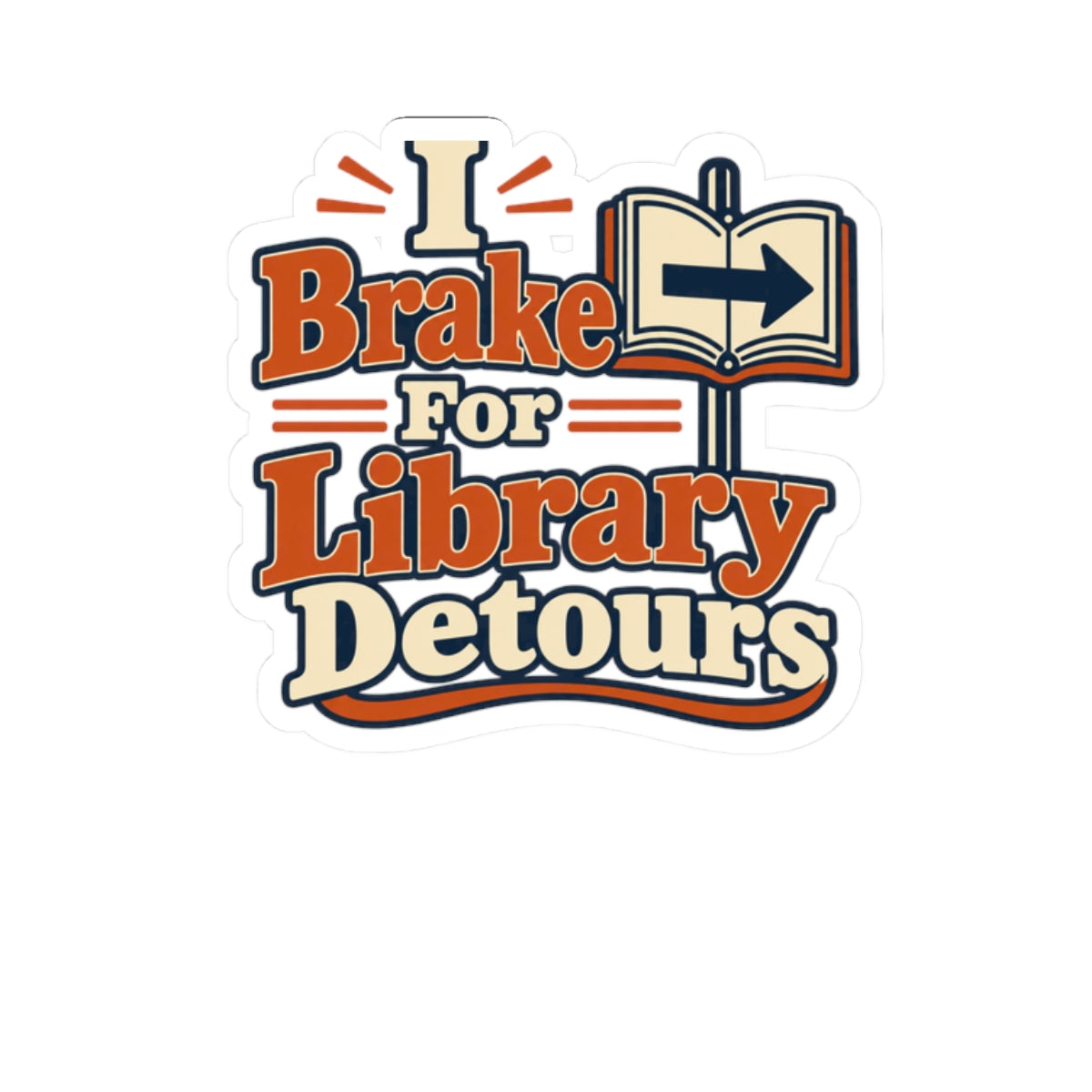 Library Detour Vintage Sticker