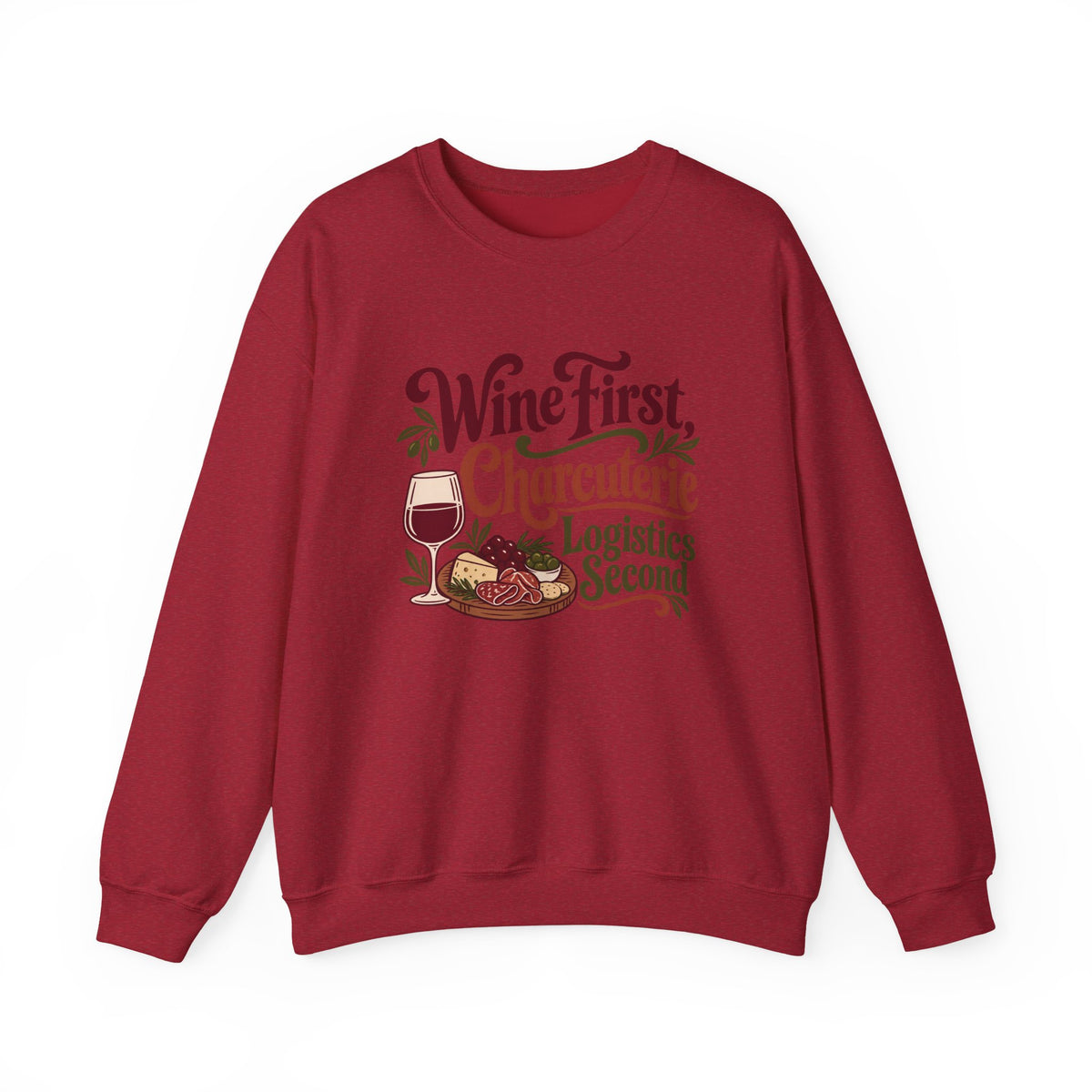 Charcuterie Logistics Wine Sweatshirt