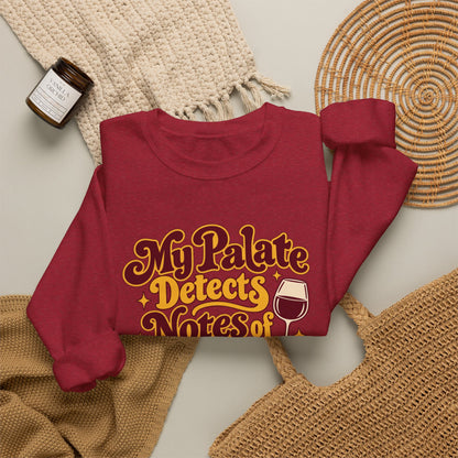 Friday Flavor Notes Sweatshirt in red, folded front view with printed design