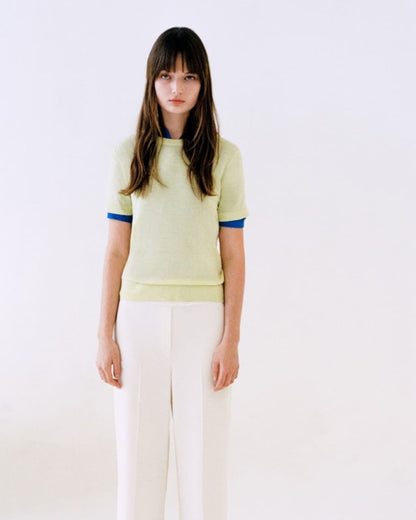 Sheer Polo Shirt in Linen Knit