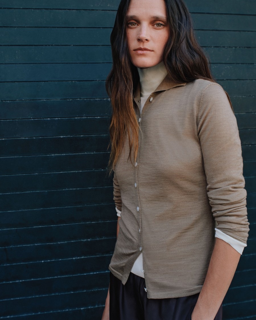 Turtleneck Cardigan in Regal Wool