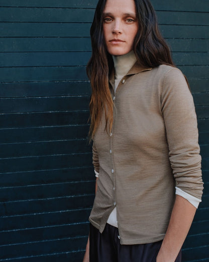 Turtleneck Cardigan in Regal Wool
