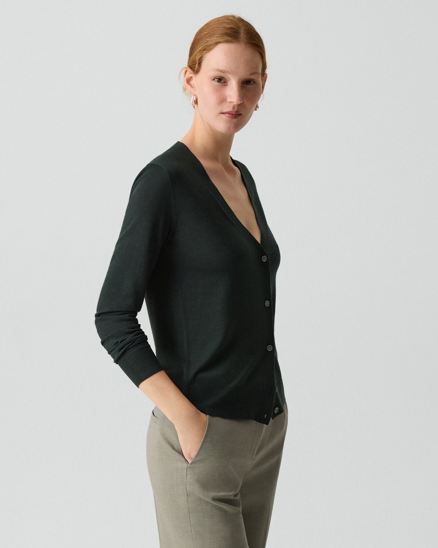V-Neck Cardigan in Regal Wool