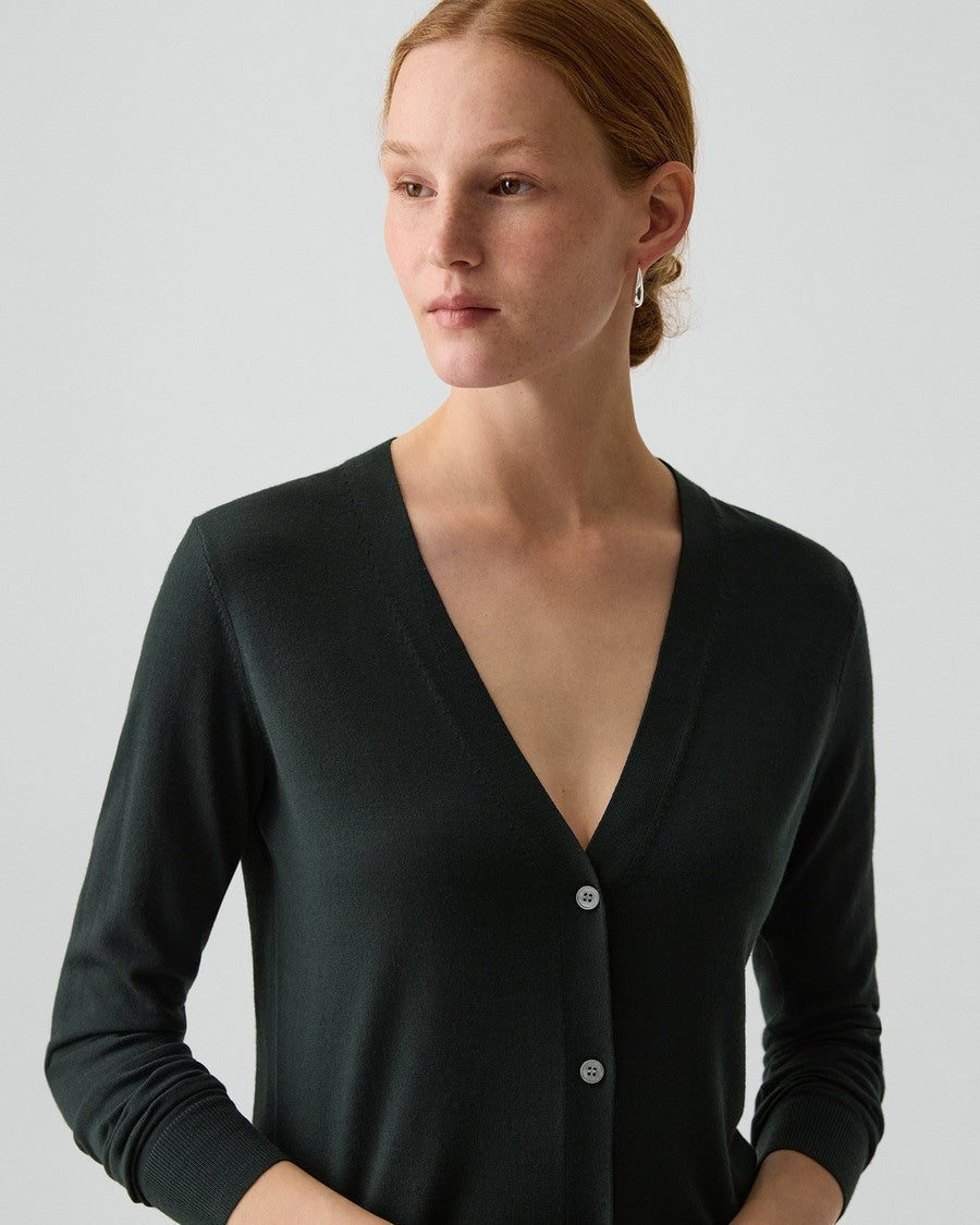 V-Neck Cardigan in Regal Wool