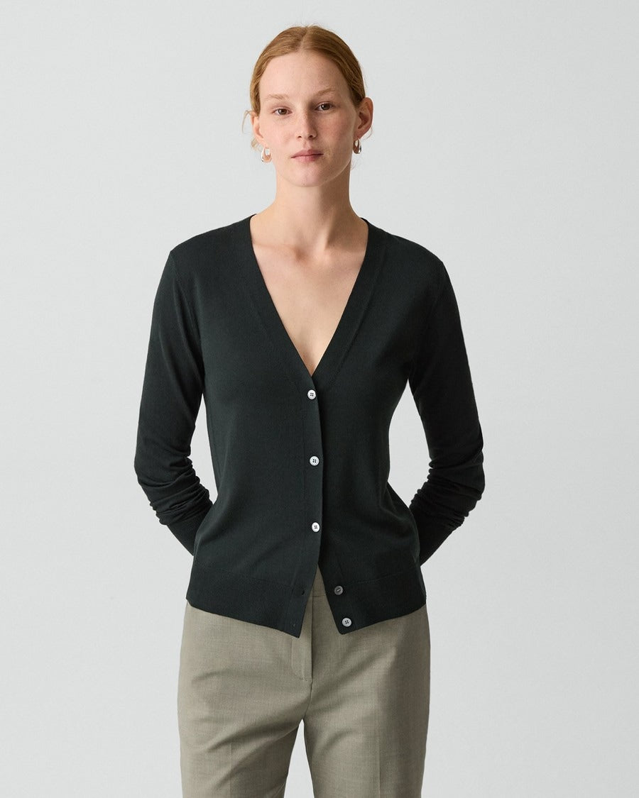 V-Neck Cardigan in Regal Wool