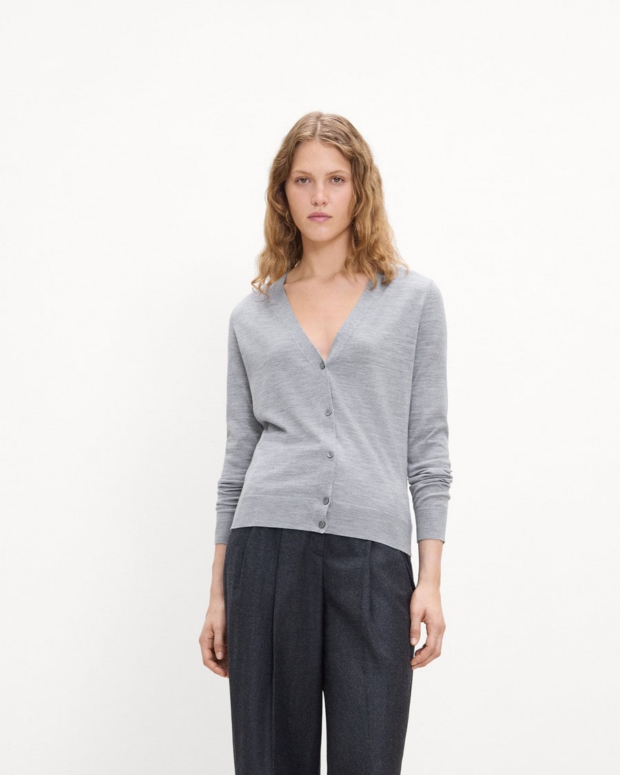 V-Neck Cardigan in Regal Wool