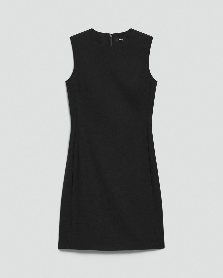 Sleeveless Fitted Dress in Good Wool