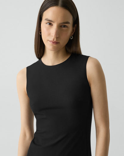 Sleeveless Fitted Dress in Good Wool