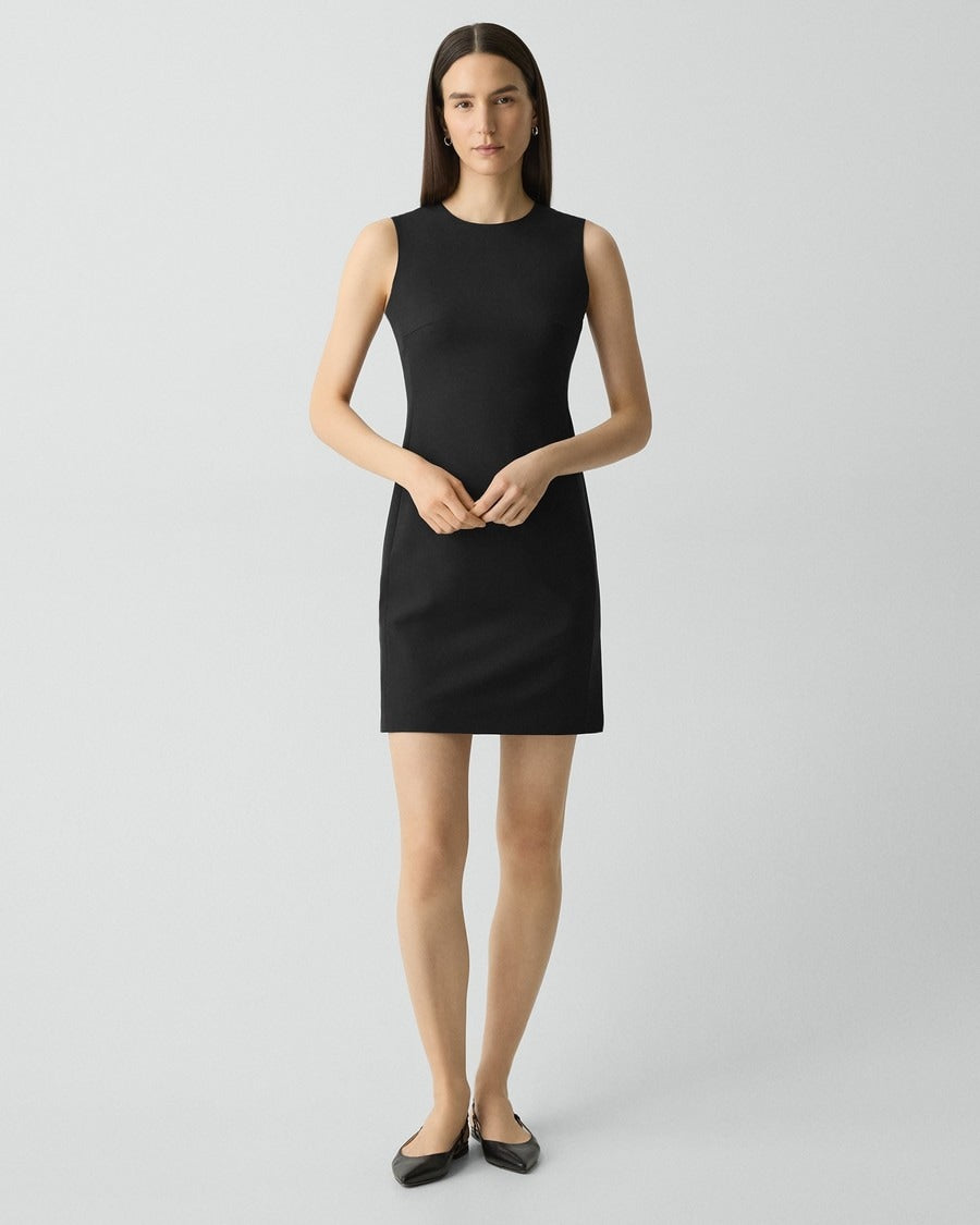 Sleeveless Fitted Dress in Good Wool
