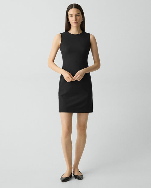 Sleeveless Fitted Dress in Good Wool
