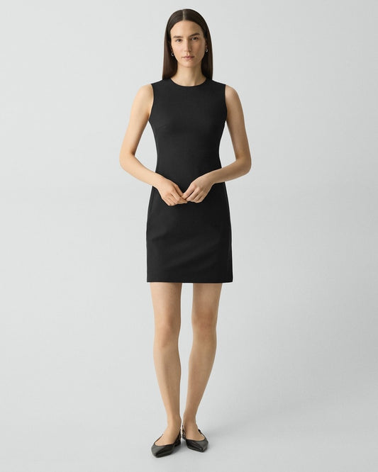 Sleeveless Fitted Dress in Good Wool