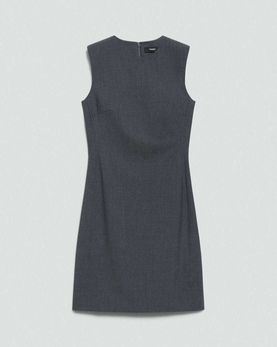Sleeveless Fitted Dress in Good Wool