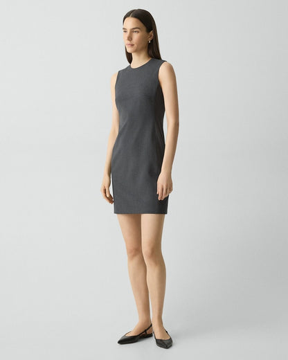 Sleeveless Fitted Dress in Good Wool