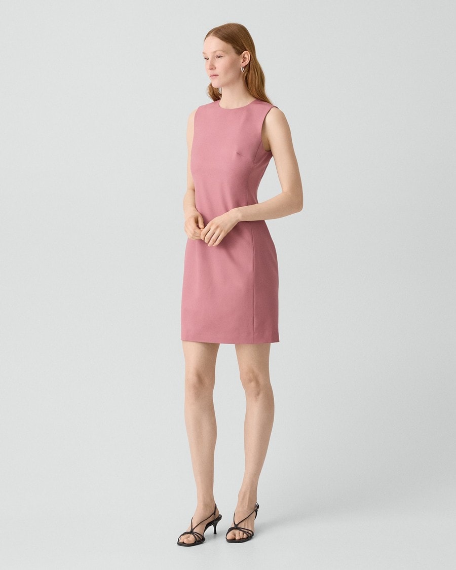 Sleeveless Fitted Dress in Good Wool