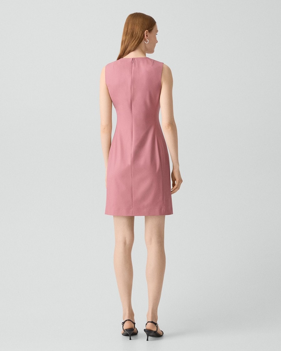 Sleeveless Fitted Dress in Good Wool