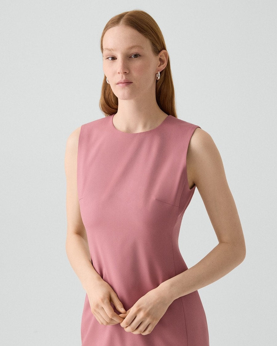 Sleeveless Fitted Dress in Good Wool