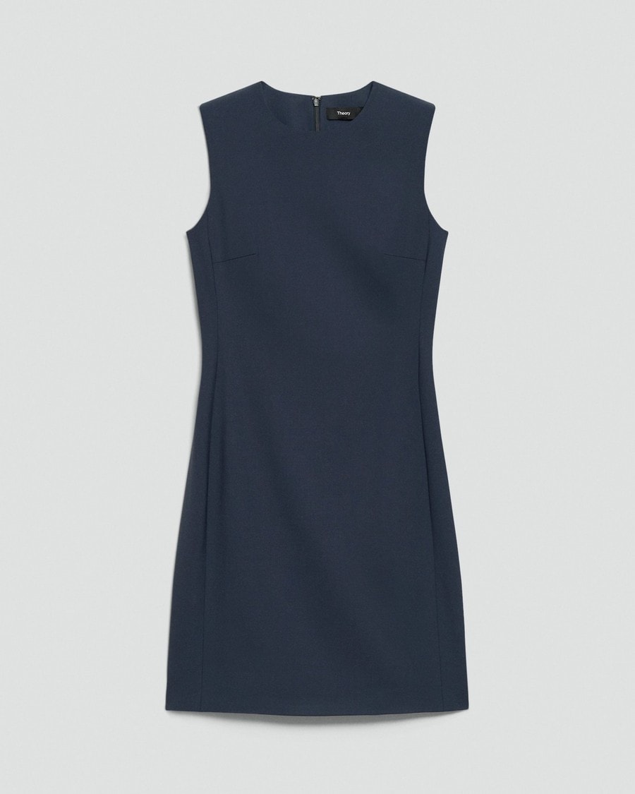 Sleeveless Fitted Dress in Good Wool