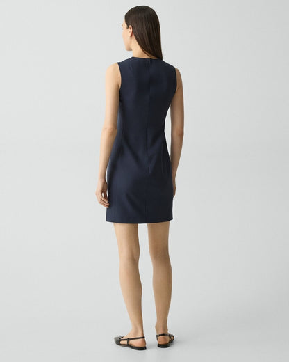 Sleeveless Fitted Dress in Good Wool