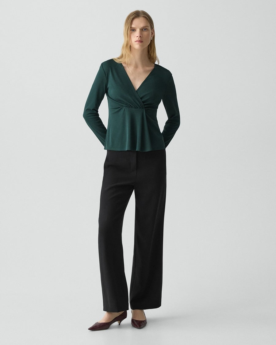 Wide-Leg Pull-On Pant in Admiral Crepe