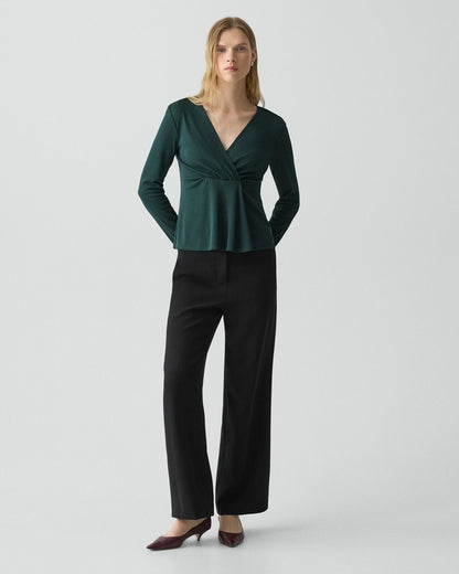 Wide-Leg Pull-On Pant in Admiral Crepe