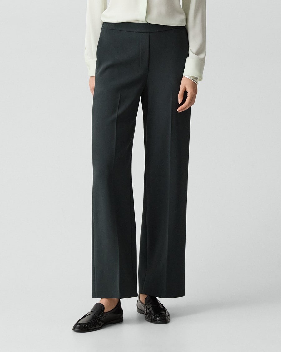 Wide-Leg Pull-On Pant in Admiral Crepe