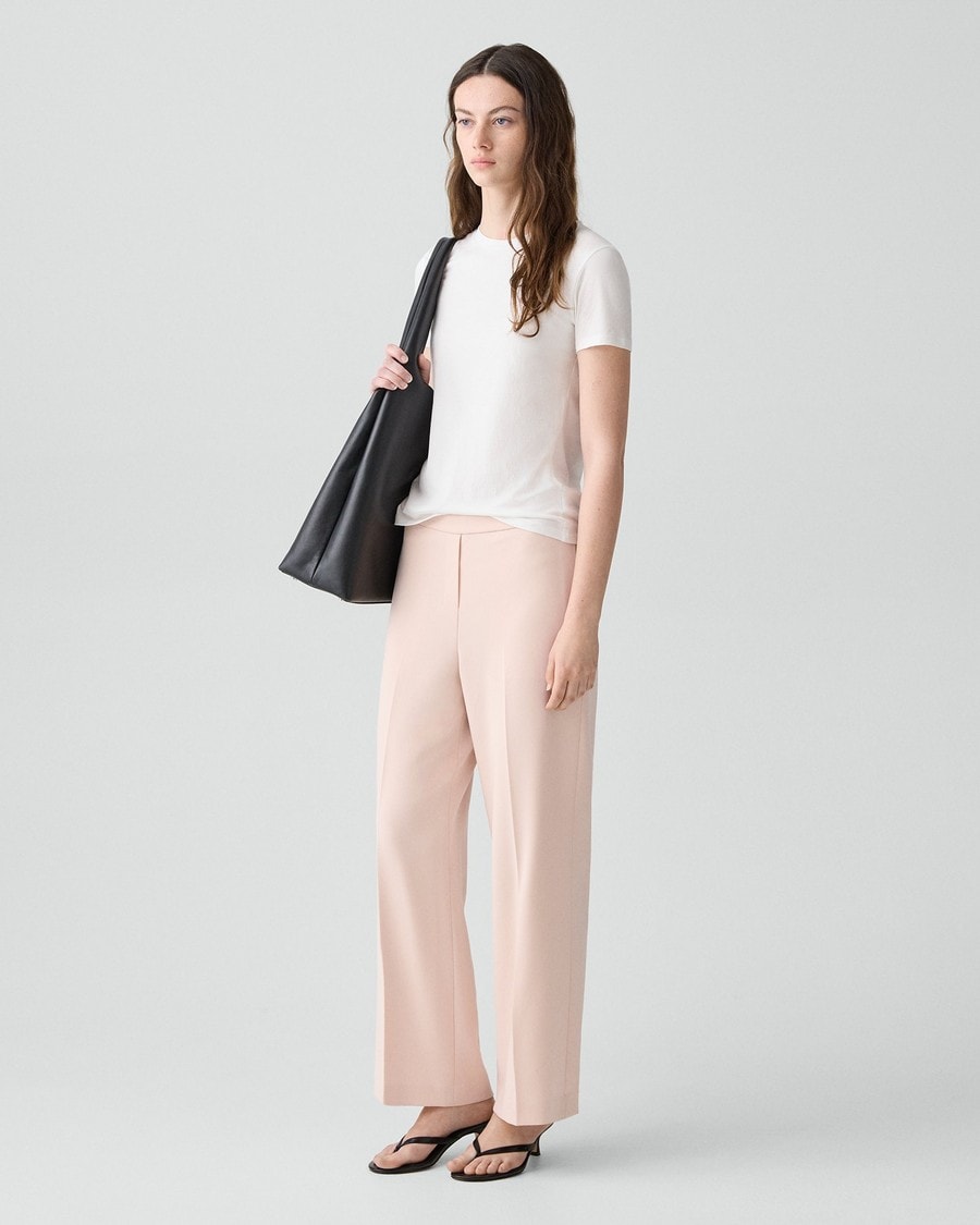 Wide-Leg Pull-On Pant in Admiral Crepe