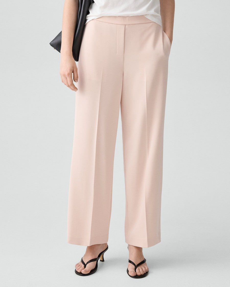 Wide-Leg Pull-On Pant in Admiral Crepe