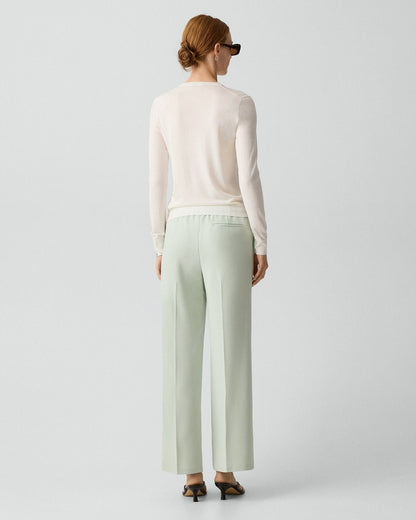 Wide-Leg Pull-On Pant in Admiral Crepe