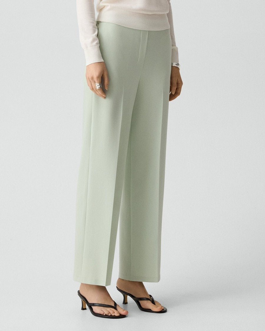 Wide-Leg Pull-On Pant in Admiral Crepe