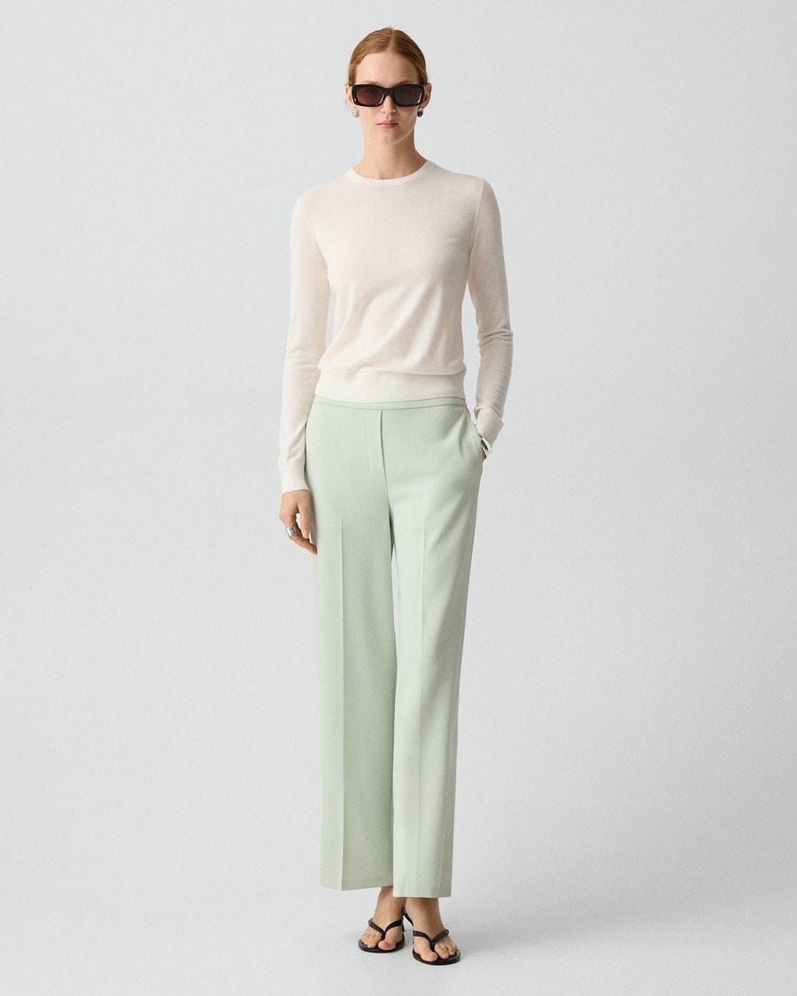 Wide-Leg Pull-On Pant in Admiral Crepe