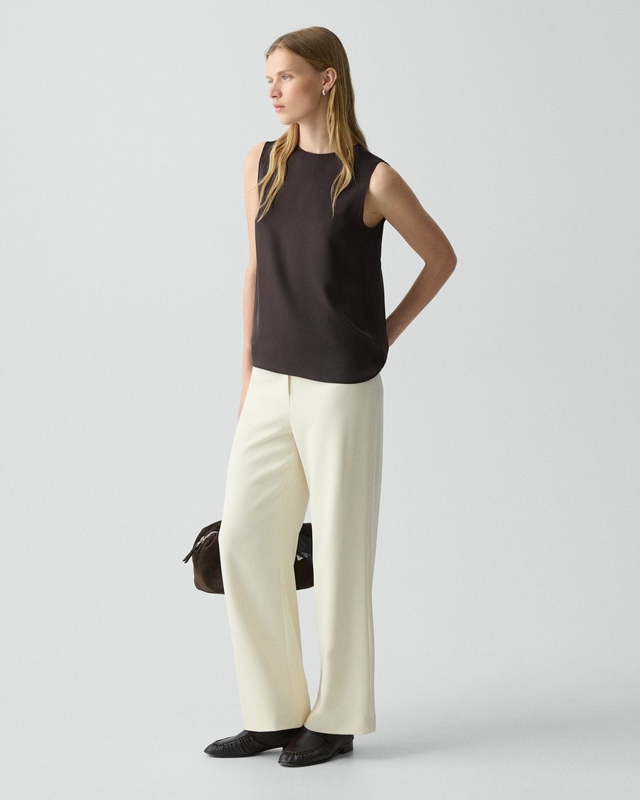 Wide-Leg Pull-On Pant in Admiral Crepe