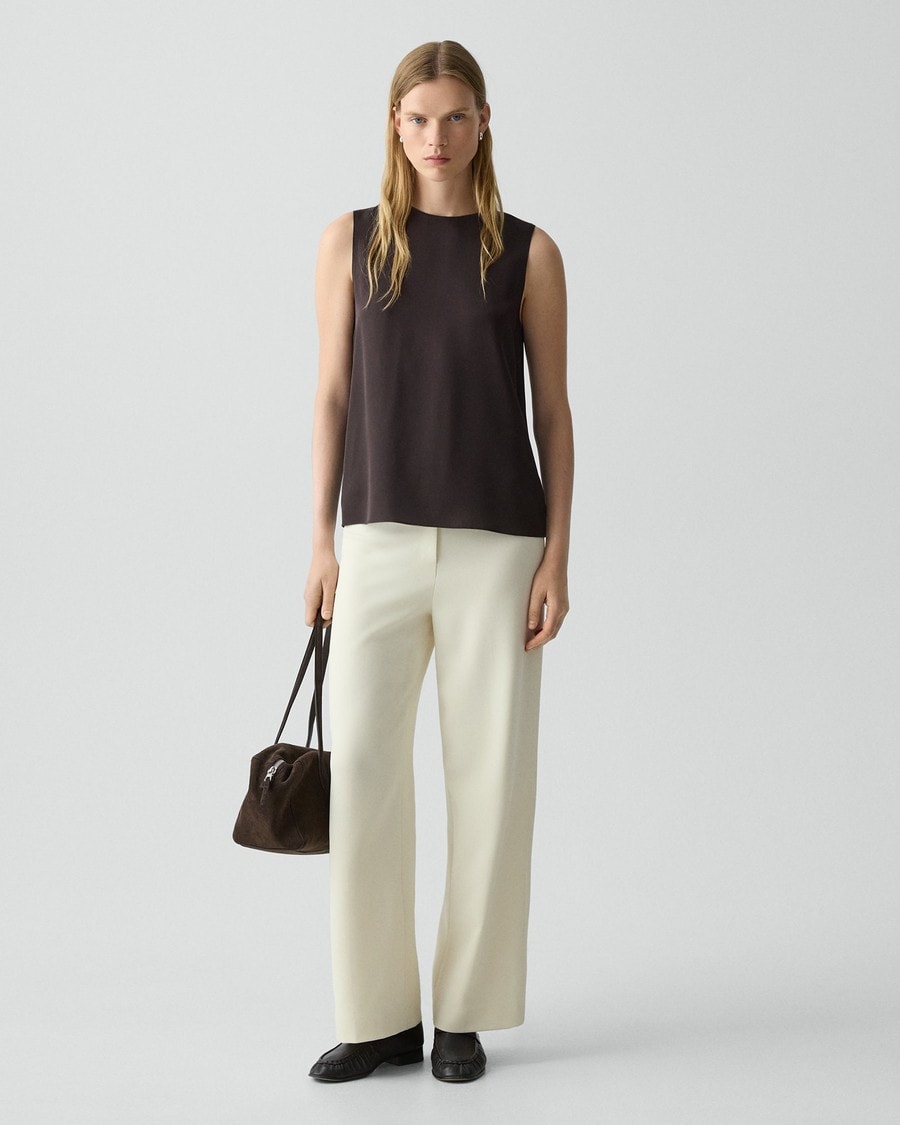 Wide-Leg Pull-On Pant in Admiral Crepe